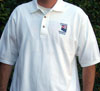 AzSI Men's White Bamboo Officials Short Sleeve Button Polo; click for larger picture