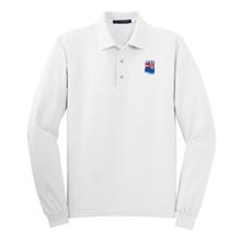 Men's White Officials Silk Touch Long Sleeve Button Polo